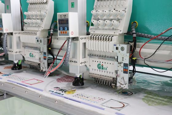 15 cabezas Máquina de bordado de corte láser 220V 380V Máquina de bordado de tela completa
