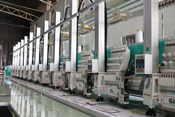 15 cabezas Máquina de bordado de corte láser 220V 380V Máquina de bordado de tela completa