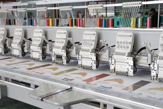 9 agujas Máquina de bordado de seda y cordón doble 15 cabezas 1 año de garantía
