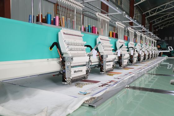 Alta velocidad 1200RPM Máquina de bordado de seda única 10 cabezas con marco de aluminio
